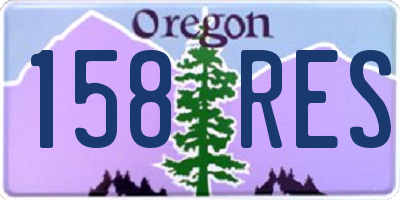 OR license plate 158RES