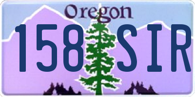 OR license plate 158SIR