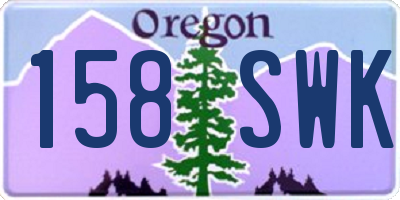 OR license plate 158SWK