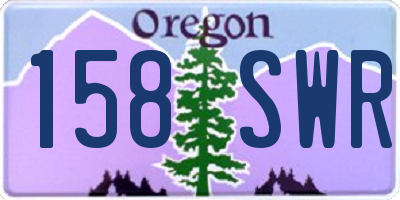 OR license plate 158SWR
