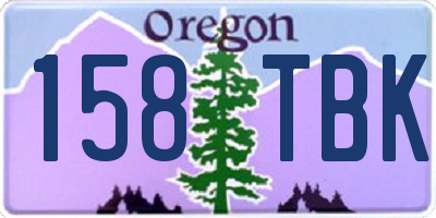 OR license plate 158TBK