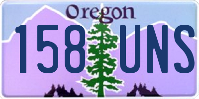 OR license plate 158UNS