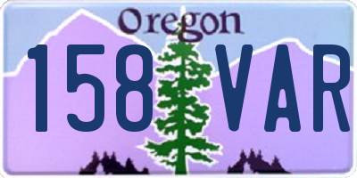 OR license plate 158VAR