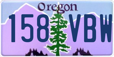 OR license plate 158VBW