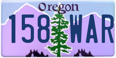 OR license plate 158WAR
