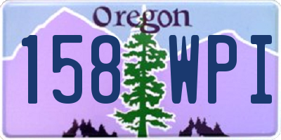 OR license plate 158WPI