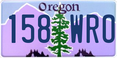 OR license plate 158WRO