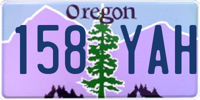 OR license plate 158YAH