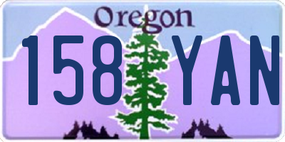 OR license plate 158YAN
