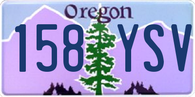 OR license plate 158YSV
