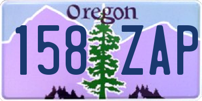 OR license plate 158ZAP