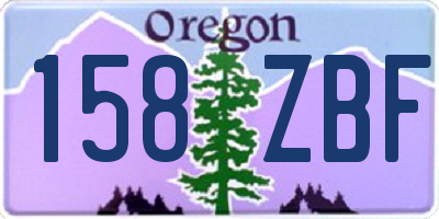 OR license plate 158ZBF