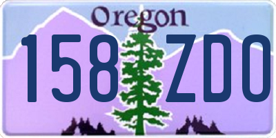 OR license plate 158ZDO