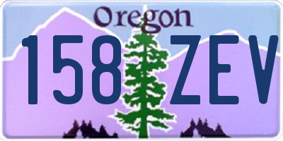 OR license plate 158ZEV