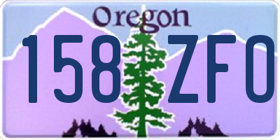 OR license plate 158ZFO