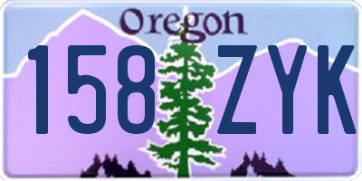 OR license plate 158ZYK