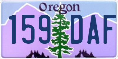 OR license plate 159DAF