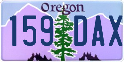 OR license plate 159DAX