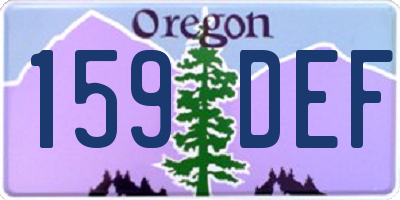 OR license plate 159DEF