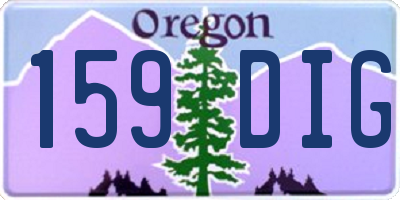 OR license plate 159DIG