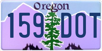 OR license plate 159DOT