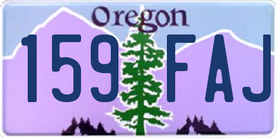 OR license plate 159FAJ