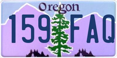 OR license plate 159FAQ