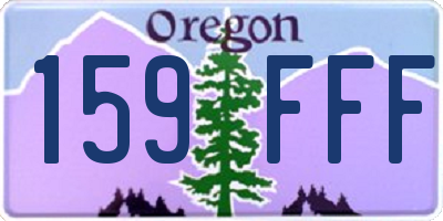 OR license plate 159FFF