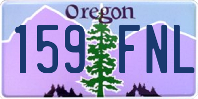 OR license plate 159FNL