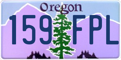 OR license plate 159FPL