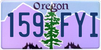 OR license plate 159FYI