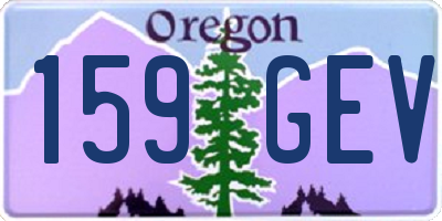OR license plate 159GEV