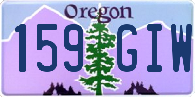 OR license plate 159GIW