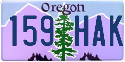 OR license plate 159HAK