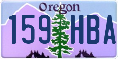 OR license plate 159HBA