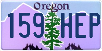 OR license plate 159HEP