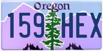 OR license plate 159HEX