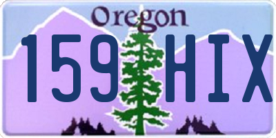 OR license plate 159HIX