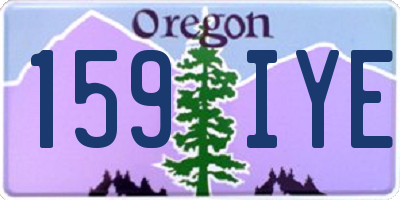 OR license plate 159IYE