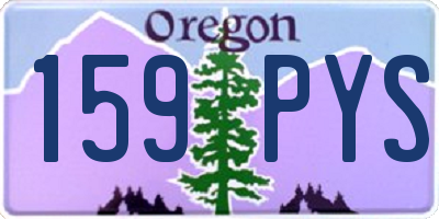 OR license plate 159PYS