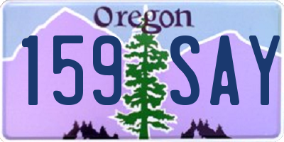 OR license plate 159SAY