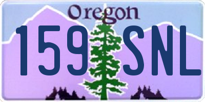 OR license plate 159SNL