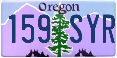 OR license plate 159SYR