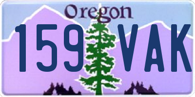 OR license plate 159VAK