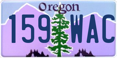 OR license plate 159WAC