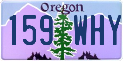 OR license plate 159WHY