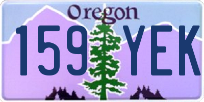 OR license plate 159YEK