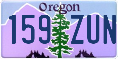 OR license plate 159ZUN