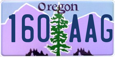 OR license plate 160AAG