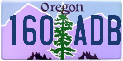 OR license plate 160ADB